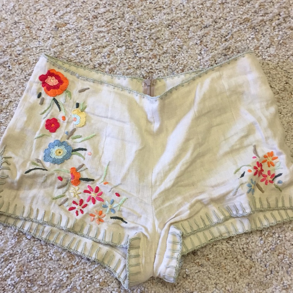 Beige shorts with beautiful embroidery SOLD